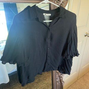 Billabong cropped button up blouse